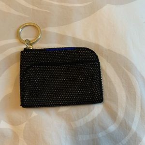 Rothy’s Black Shimmer keychain wallet